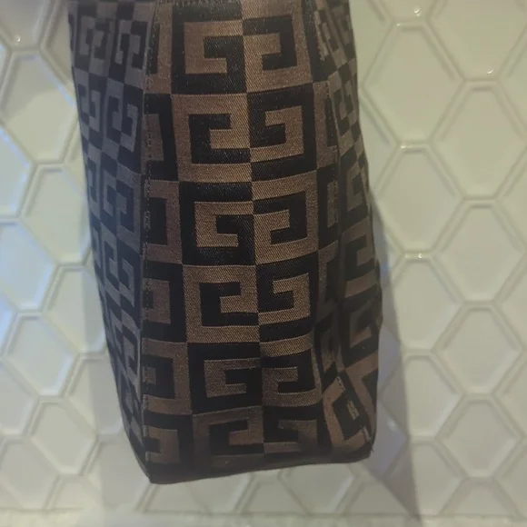 Givenchy Brown Geometric Fabric Tote Bag Authentic Designer Large - Picture 8 of 15